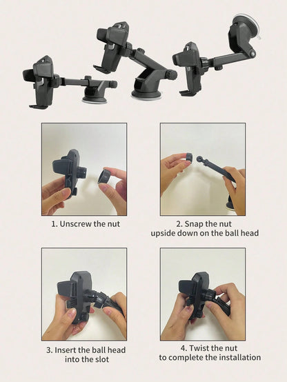 Car Universal Hands-Free Suction Cell Phone Holder For Car Dashboard Air Vent Car Phone Holder Mount