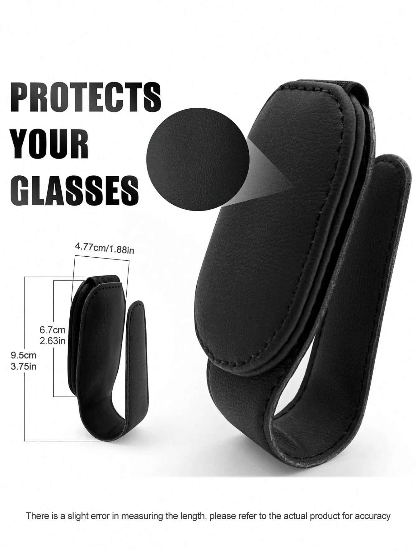 Car Visor Fashion Glasses Clip, 2pcs/1pc Universal Car Visor Glasses Clip, PU Material, Magnetic Leather Glasses Clip, Glasses Holder, Car Ticket Card Holder Fashion Glasses Bracket, Car Visor Accesso