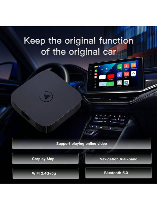 CARABC Wireless CarPlay & Android Auto Adapter With Android 12.0- Gift For Christmas, Magic Box 2.0 Built-In Dual WiFi Support Simultaneous Use Of CarPlay And Netfllx/Y0uTube/Tikt0k