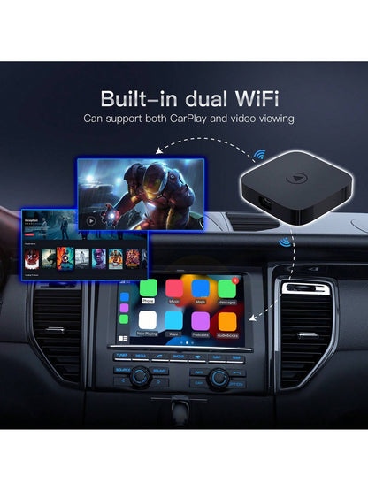 CARABC Wireless CarPlay & Android Auto Adapter With Android 12.0- Gift For Christmas, Magic Box 2.0 Built-In Dual WiFi Support Simultaneous Use Of CarPlay And Netfllx/Y0uTube/Tikt0k