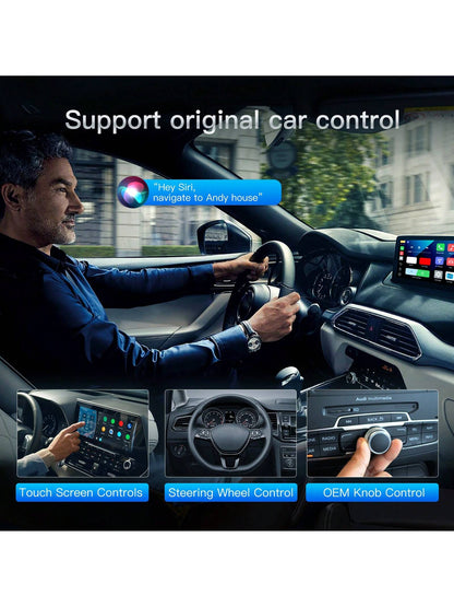 CARABC Wireless CarPlay & Android Auto Adapter With Android 12.0- Gift For Christmas, Magic Box 2.0 Built-In Dual WiFi Support Simultaneous Use Of CarPlay And Netfllx/Y0uTube/Tikt0k
