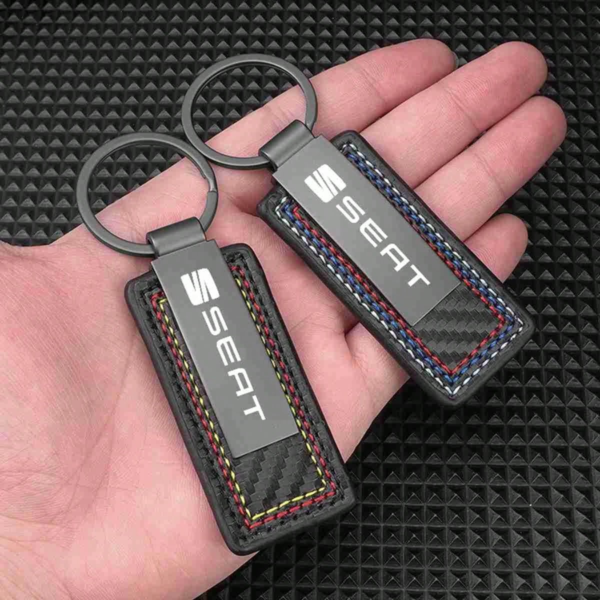 Carbon Fiber Car Key Ring Keychain Pendant Gift, Suitable For Seat FR Leon Ibiza Altea Exe 5f Mk2 Mk3 TARRACO, Interior Accessory