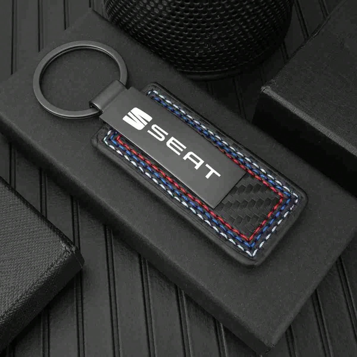 Carbon Fiber Car Key Ring Keychain Pendant Gift, Suitable For Seat FR Leon Ibiza Altea Exe 5f Mk2 Mk3 TARRACO, Interior Accessory