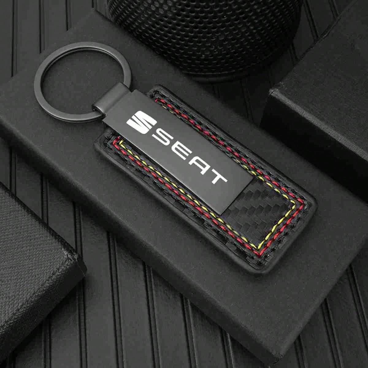 Carbon Fiber Car Key Ring Keychain Pendant Gift, Suitable For Seat FR Leon Ibiza Altea Exe 5f Mk2 Mk3 TARRACO, Interior Accessory