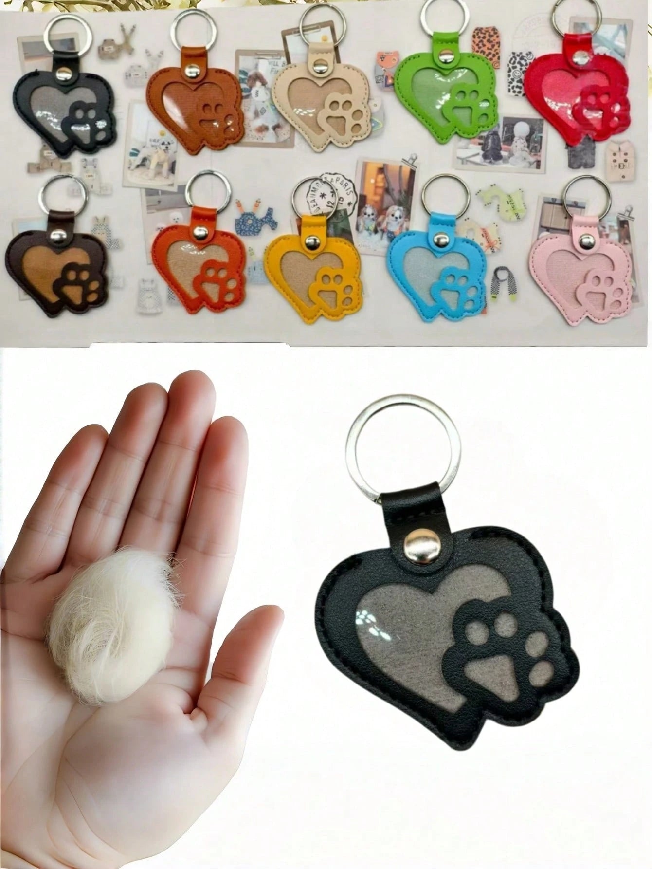 Caring Commemorative Leather Pet Hair Storage Bag- Multifunctional Portable Keychain, Suitable For Cats And Dogs, Pet Commemorative Hair Storage Box