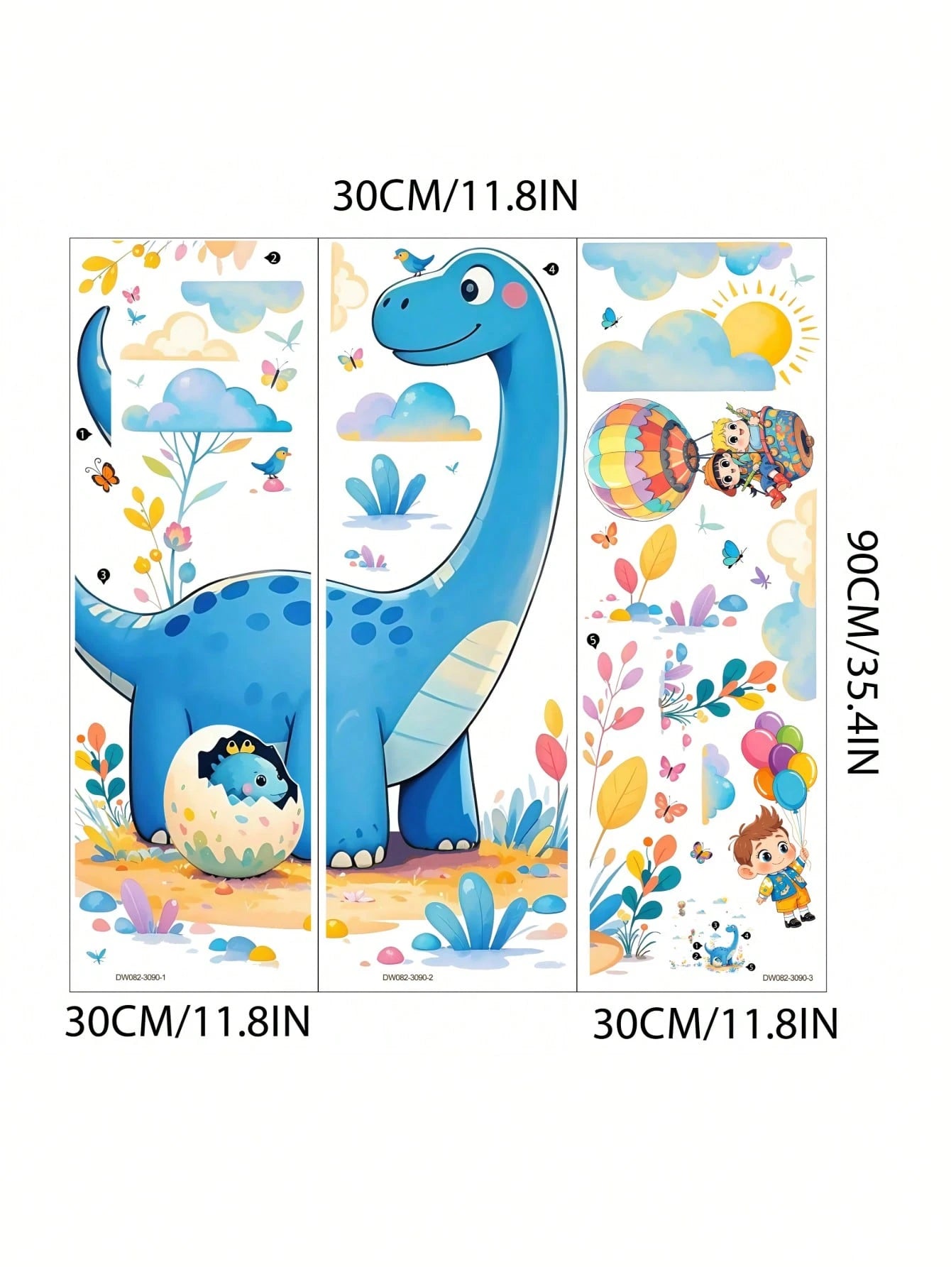 Cartoon Dinosaur Wall Stickers, Removable Self-Adhesive Decor For Kids Room, Nursery, Preschool