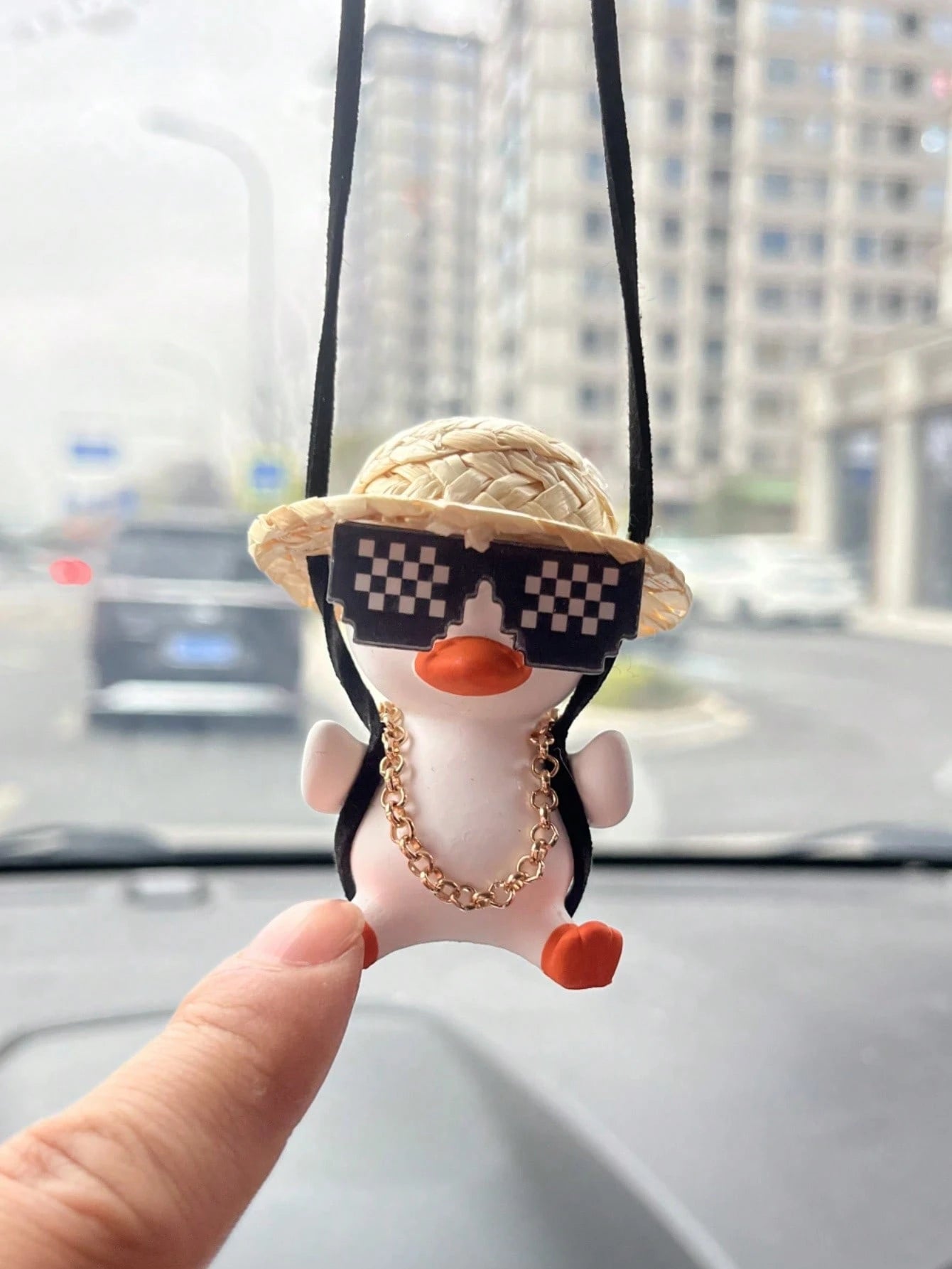 Cartoon Swing Duck Rear View Mirror Pendant
