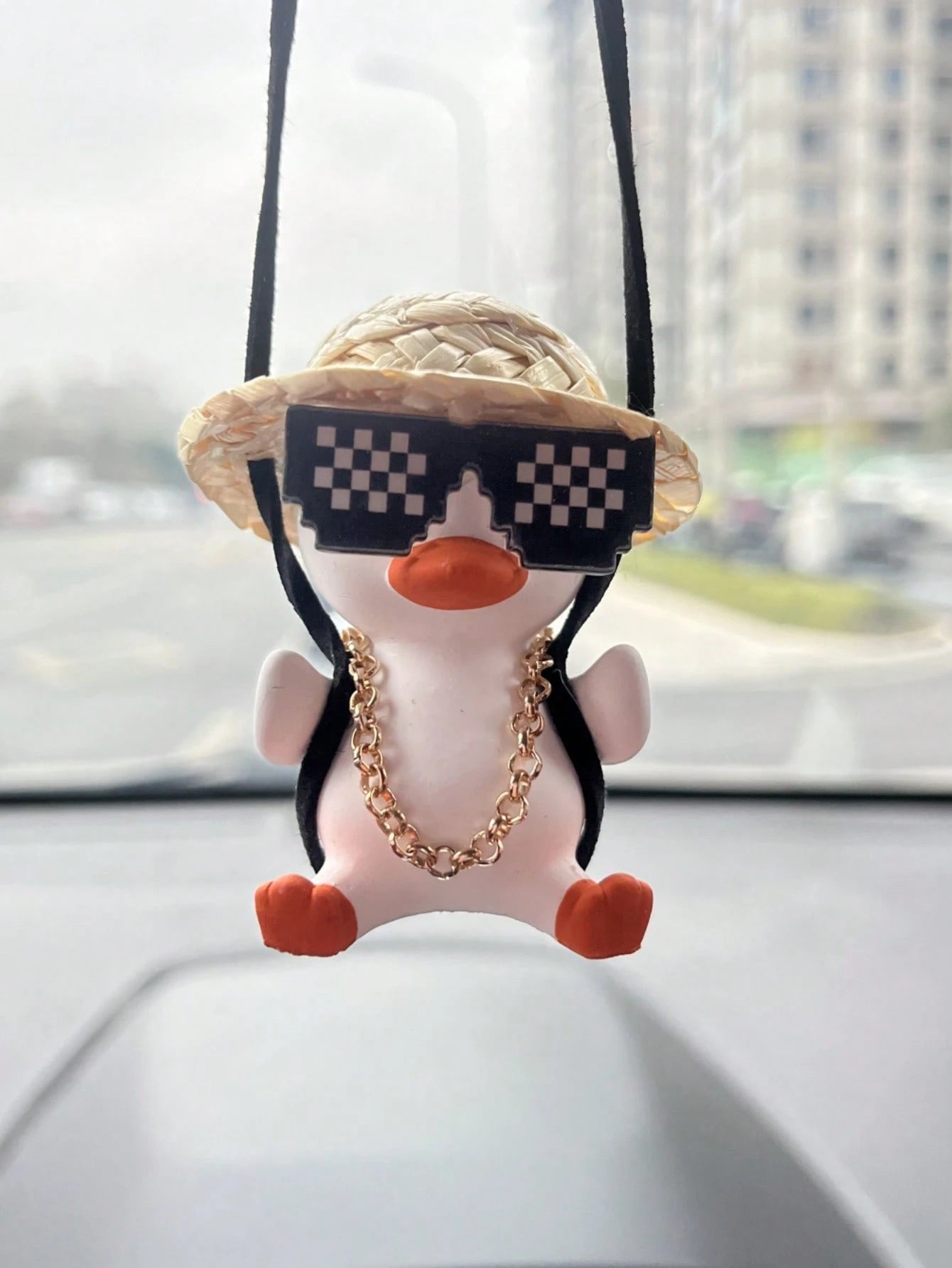 Cartoon Swing Duck Rear View Mirror Pendant