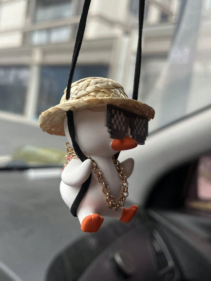 Cartoon Swing Duck Rear View Mirror Pendant