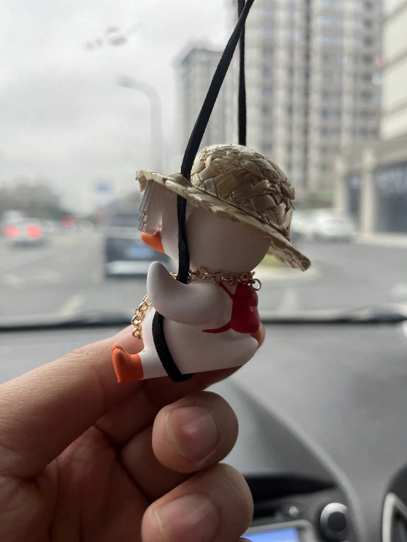 Cartoon Swing Duck Rear View Mirror Pendant