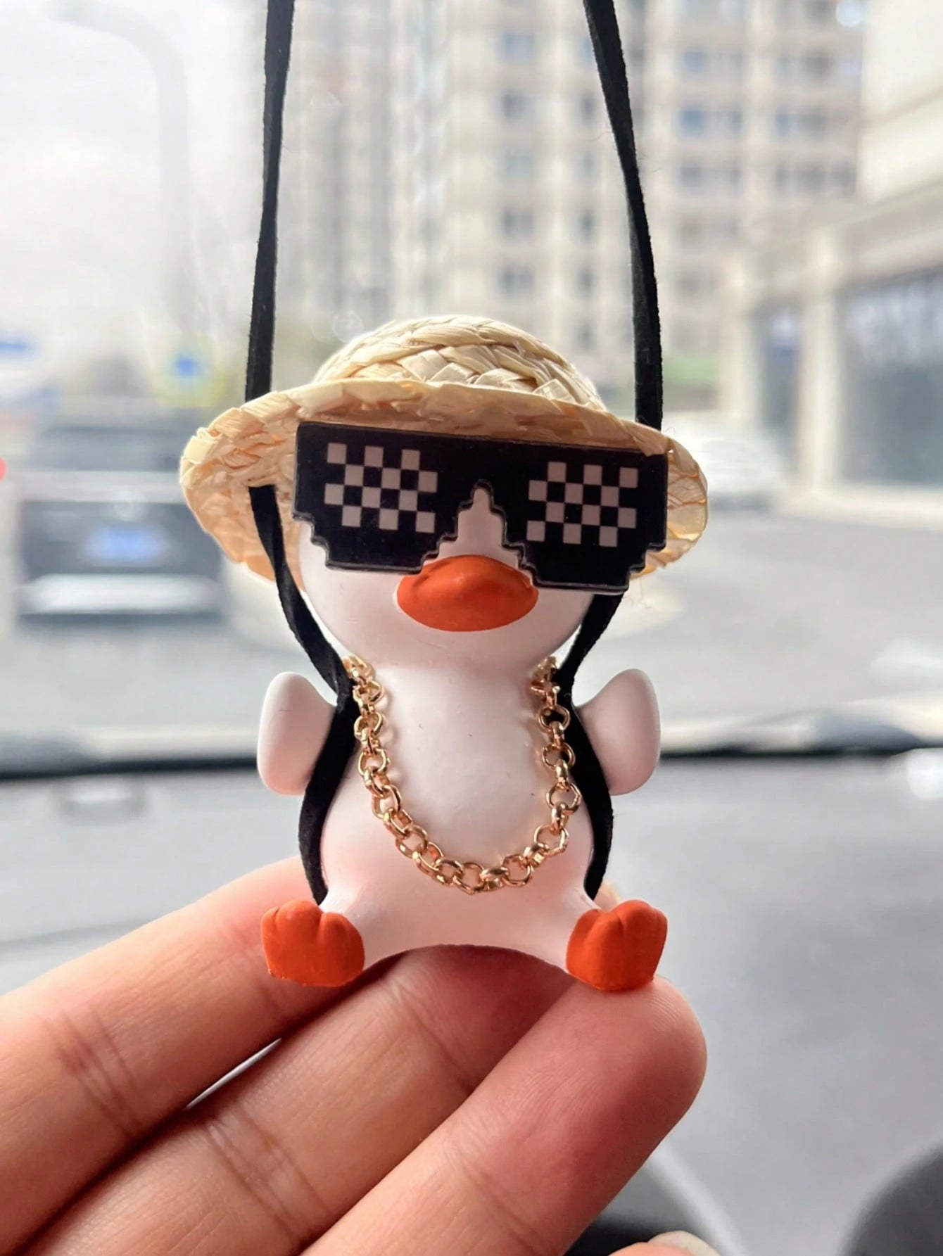 Cartoon Swing Duck Rear View Mirror Pendant
