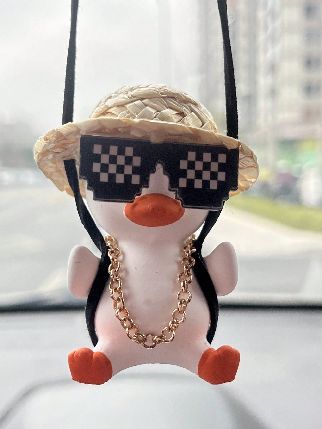 Cartoon Swing Duck Rear View Mirror Pendant