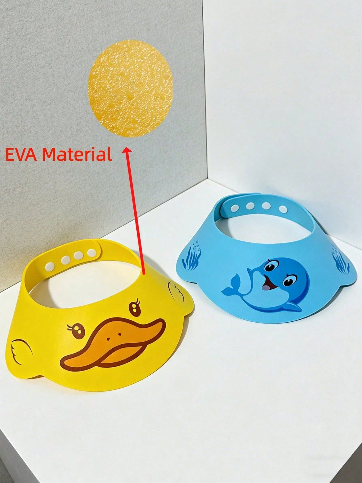 Cartoon Waterproof Shower Cap, Baby Shampoo Bath Cap, Portable Shower Cap, Sun Hat, Cute Duck And Dolphin Pattern- High Quality Ear Protection