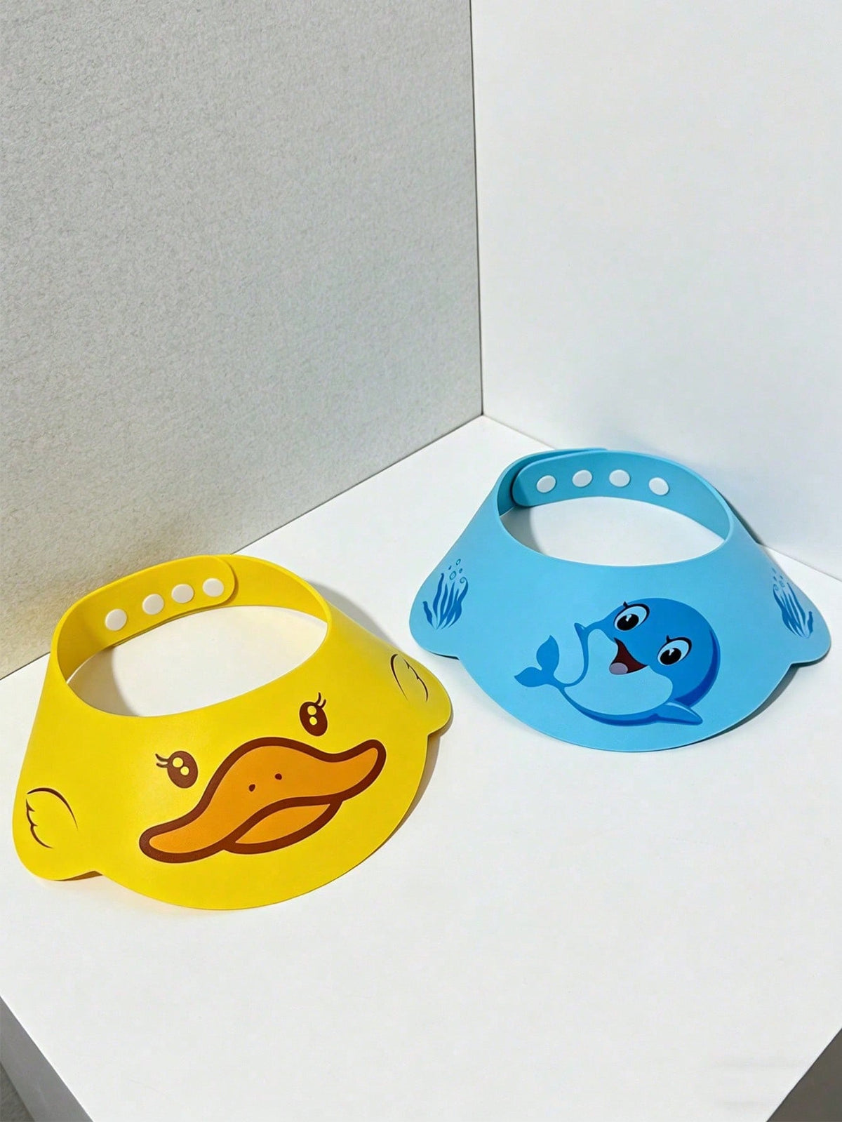 Cartoon Waterproof Shower Cap, Baby Shampoo Bath Cap, Portable Shower Cap, Sun Hat, Cute Duck And Dolphin Pattern- High Quality Ear Protection