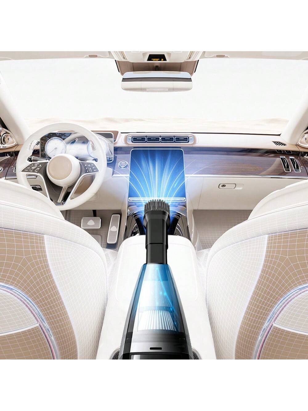 CascadeVac 2000mAh Portable Handheld Vacuum Cleaner, Strong Suction USB Rechargeable Mini Vacuum Cleaner With Multiple Accessories, Suitable For Car, Home, Office And Crevices