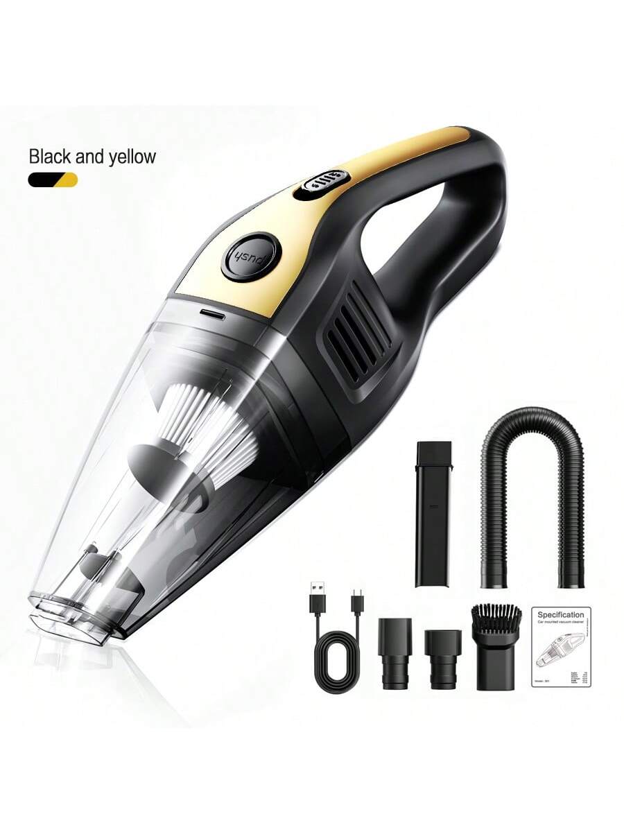 CascadeVac 2000mAh Portable Handheld Vacuum Cleaner, Strong Suction USB Rechargeable Mini Vacuum Cleaner With Multiple Accessories, Suitable For Car, Home, Office And Crevices