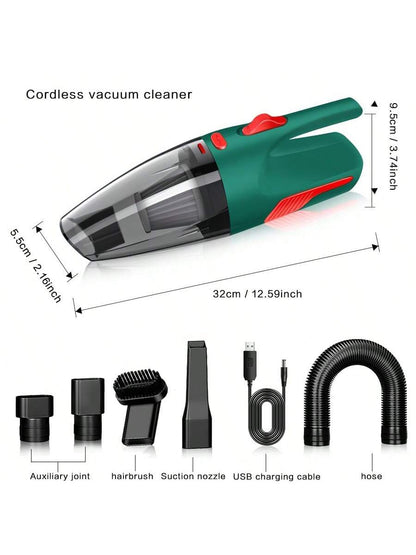 CascadeVac,Household Car Dual-Use High-Power Handheld Wireless Car Vacuum Cleaner USB Charging Mini Home Vacuum Cleaner,0-200w Power
