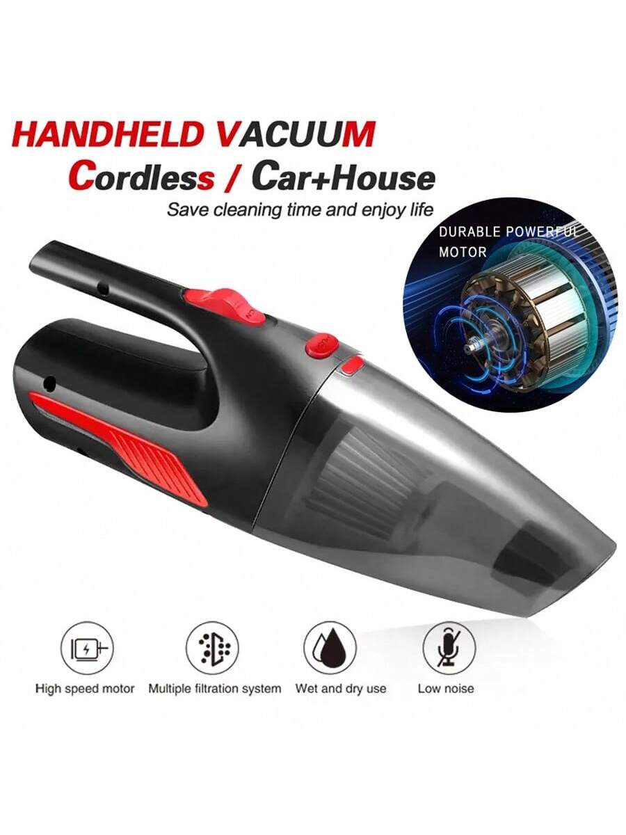 CascadeVac,Household Car Dual-Use High-Power Handheld Wireless Car Vacuum Cleaner USB Charging Mini Home Vacuum Cleaner,0-200w Power