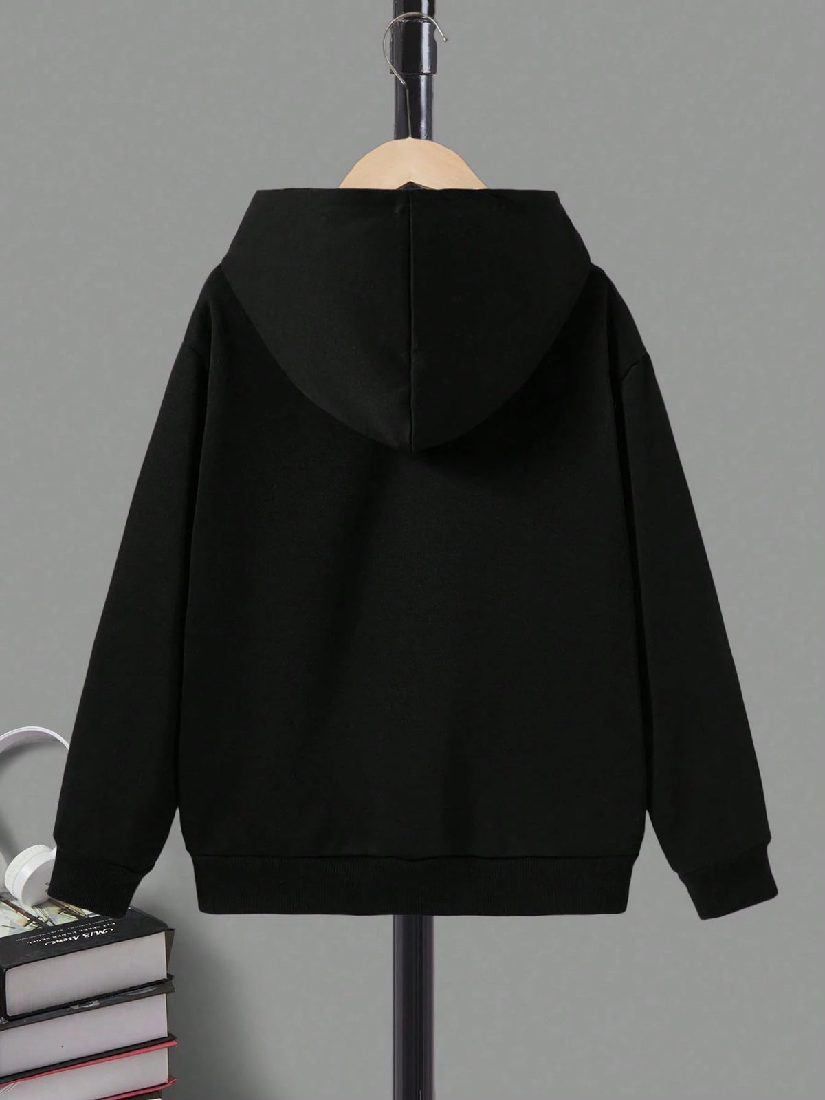 Casual Minimalist Cartoon Graphic Loose Fit Long Sleeve Hoodie Sweatshirt For Boys