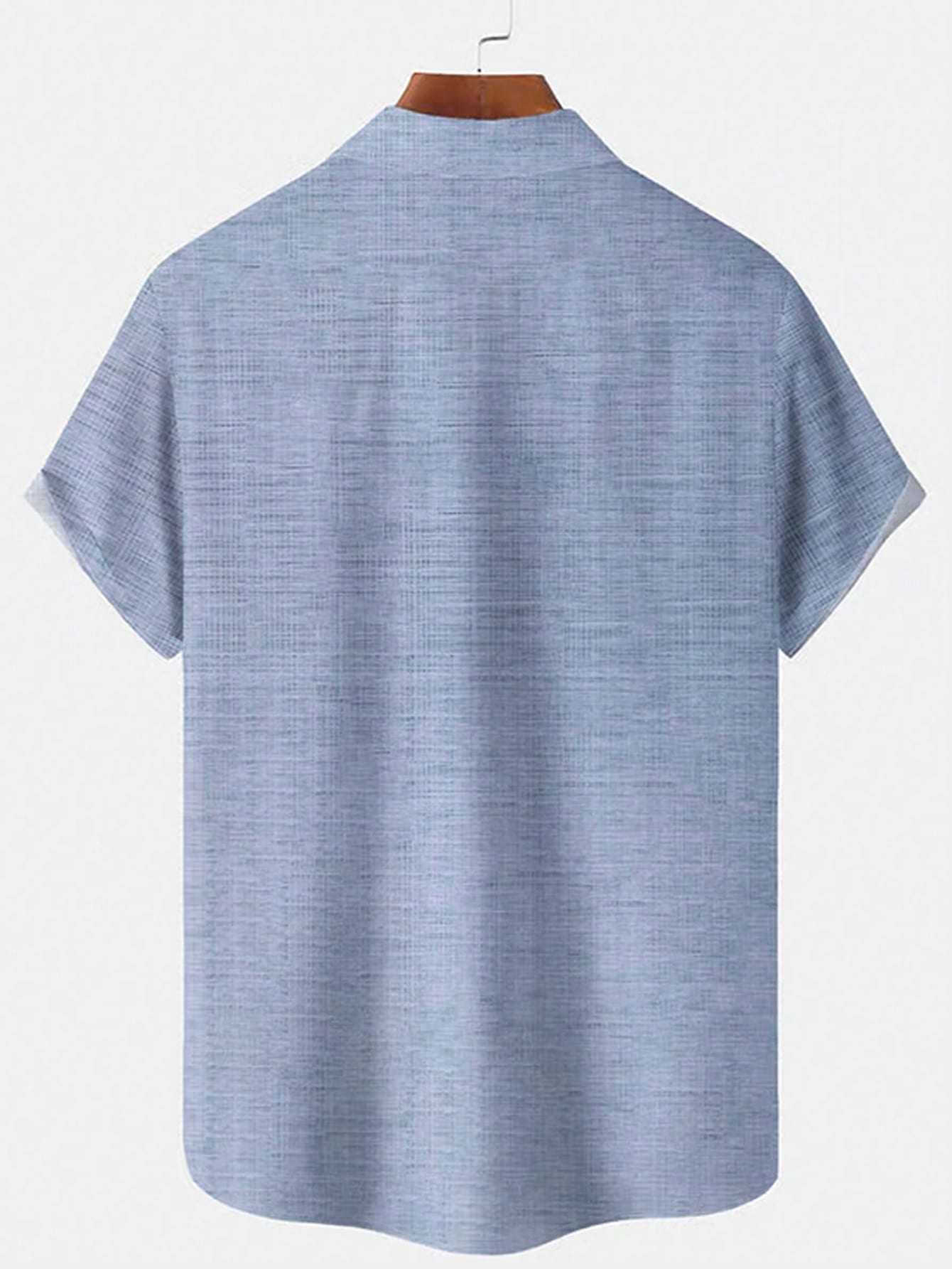 Casual Striped Textured Print Men's Lightweight Loose Short Sleeve Shirt