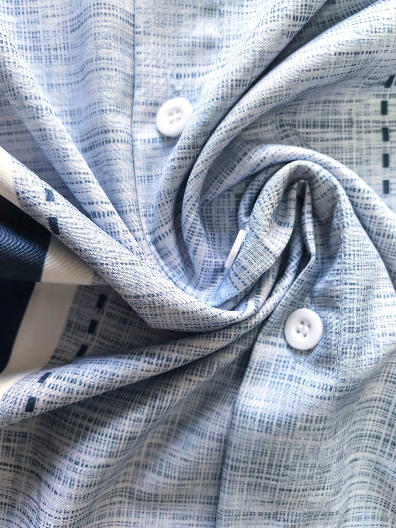 Casual Striped Textured Print Men's Lightweight Loose Short Sleeve Shirt