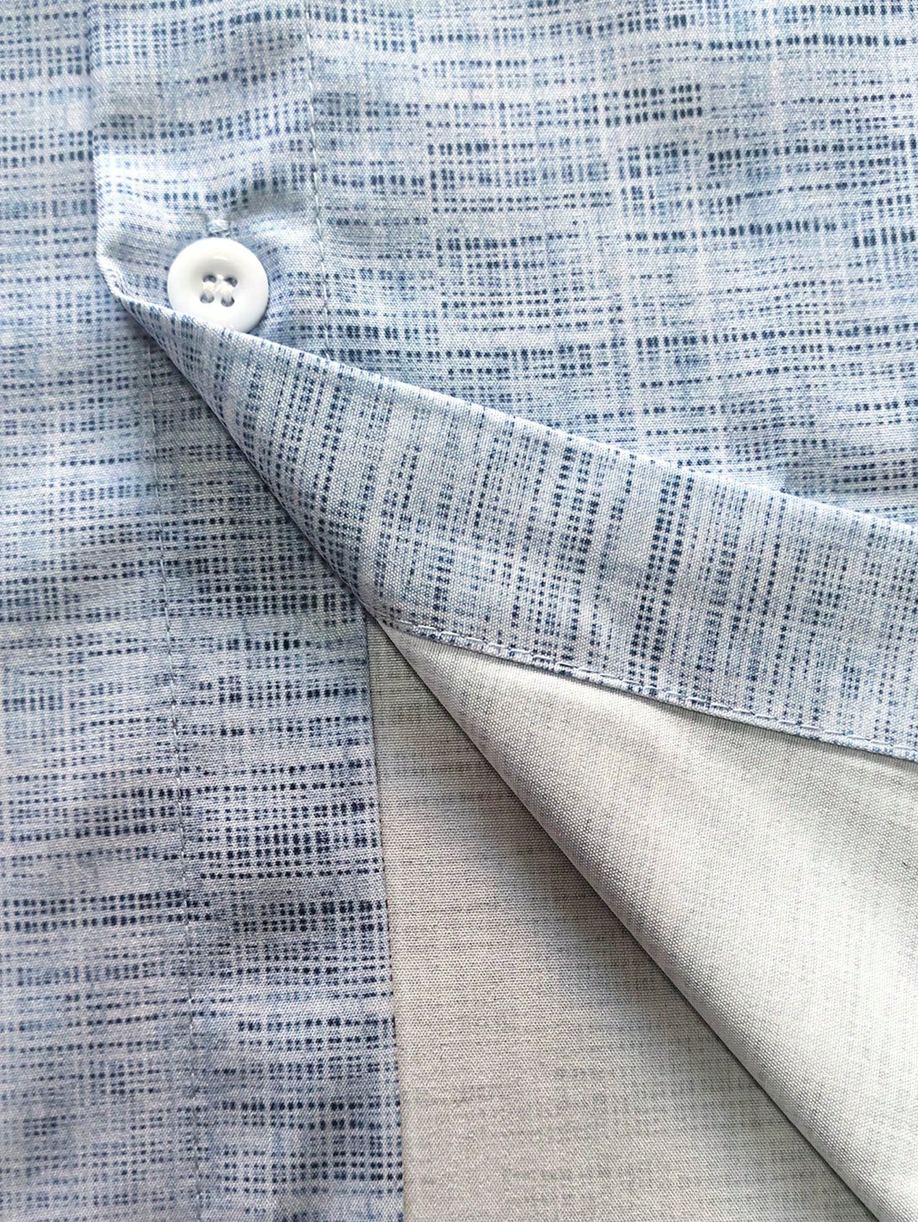 Casual Striped Textured Print Men's Lightweight Loose Short Sleeve Shirt