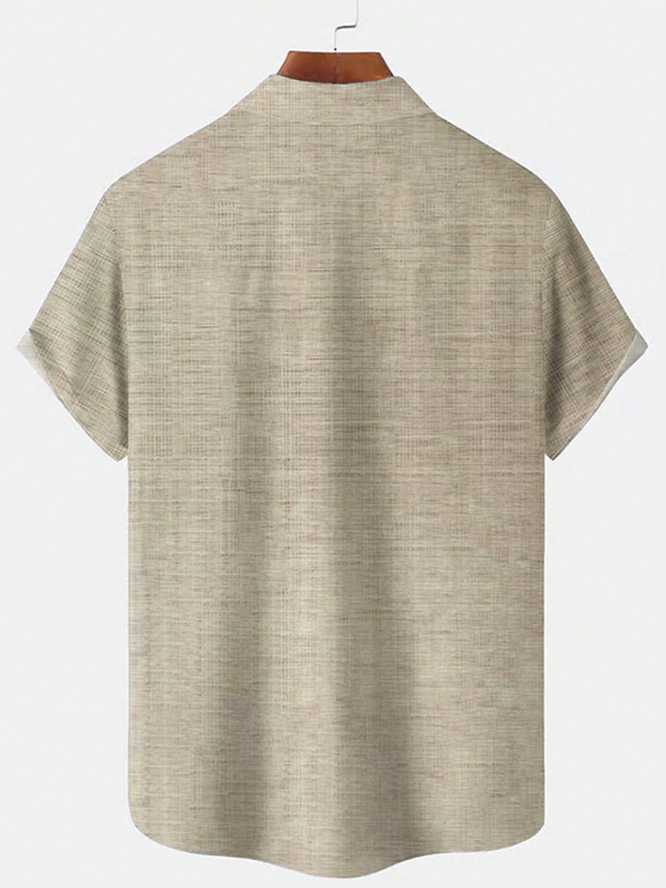 Casual Striped Textured Print Men's Lightweight Loose Short Sleeve Shirt