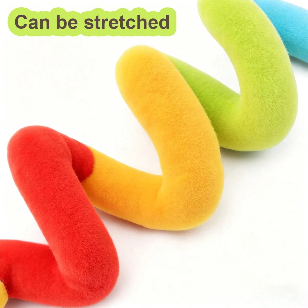 Caterpillar Spiral Baby Stroller Safety Seat Toy, Soft Plush Rattle Hanging Toy, Newborn Visual Grasping Early Education Sensory Toy (Random Tag Pattern)