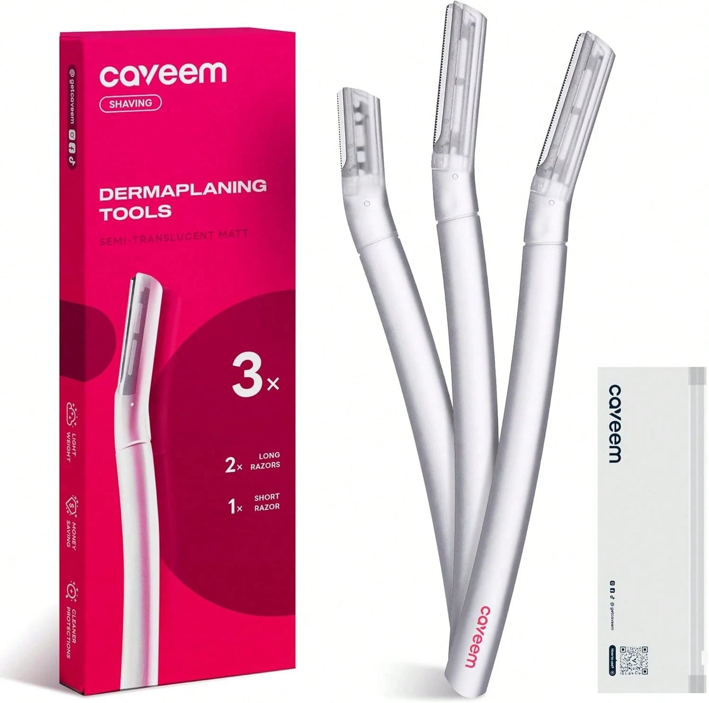 CAVEEM Dermaplane Razor For Women, Dermaplaning Tool- Face Razors For Women And Men, Eyebrow Trimmer And Facial Hair Removal Shaver, Gentle Exfoliation Blades Epilator For Men (3 Count)