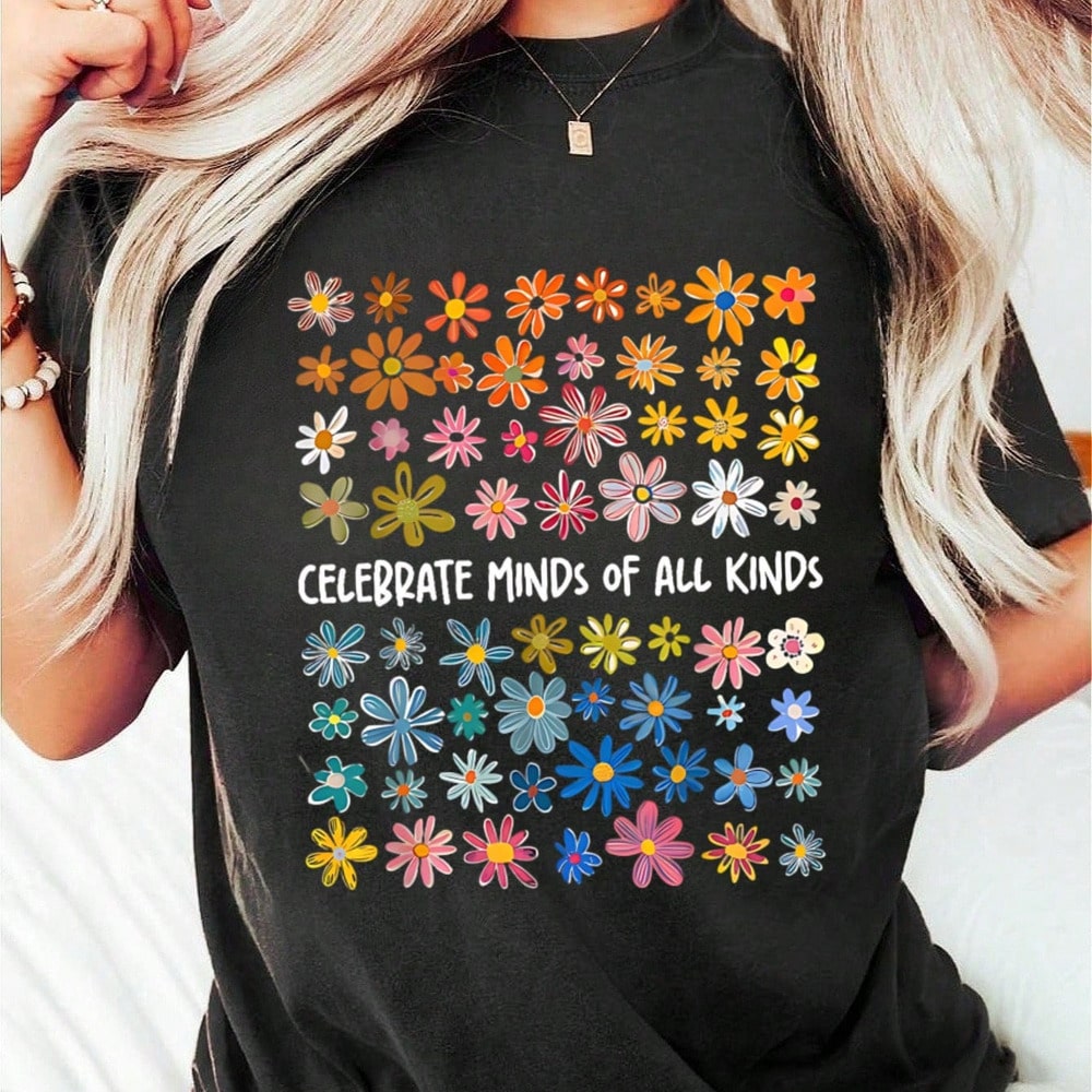 Celebrate Minds Of All Kinds Shirt, Neurodiversity Shirt, Autism Awareness Shirt, ADHD Autism Acceptance Gift For Special Education Teacher Tee