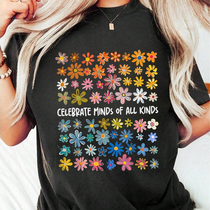 Celebrate Minds Of All Kinds Shirt, Neurodiversity Shirt, Autism Awareness Shirt, ADHD Autism Acceptance Gift For Special Education Teacher Tee