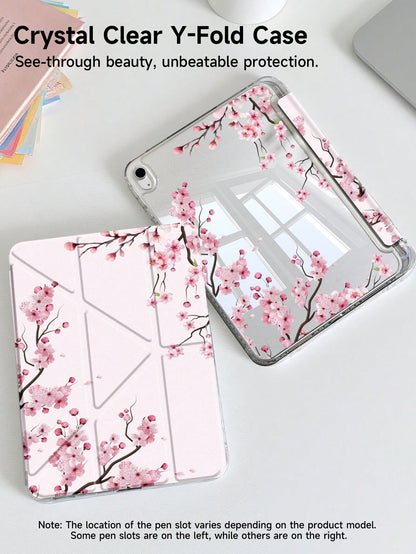 Cherry Blossom Pattern Tablet Protective Case, Compatible With IPad Air 8 (M4) 2026 (11-Inch/13-Inch), Air 11-Inch M3 (2025)/M2 (2024), Air 5th Gen (2022), (A16) 11-Inch 11th Gen (2025), Galaxy Tab An