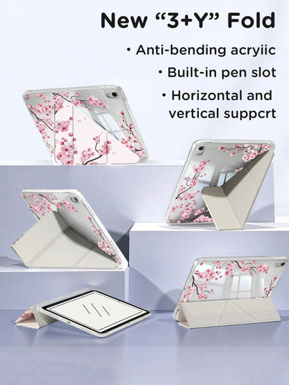 Cherry Blossom Pattern Tablet Protective Case, Compatible With IPad Air 8 (M4) 2026 (11-Inch/13-Inch), Air 11-Inch M3 (2025)/M2 (2024), Air 5th Gen (2022), (A16) 11-Inch 11th Gen (2025), Galaxy Tab An