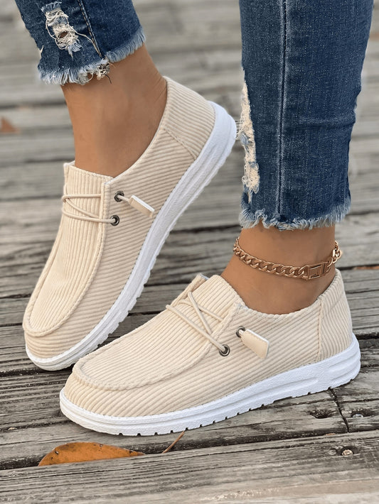 Chic Women's Canvas Slip Ons - Minimalist Casual Shoes With Ankle Strap, Comfortable Errand Shoes For Daily Wear,Women's Slip On Canvas Shoes