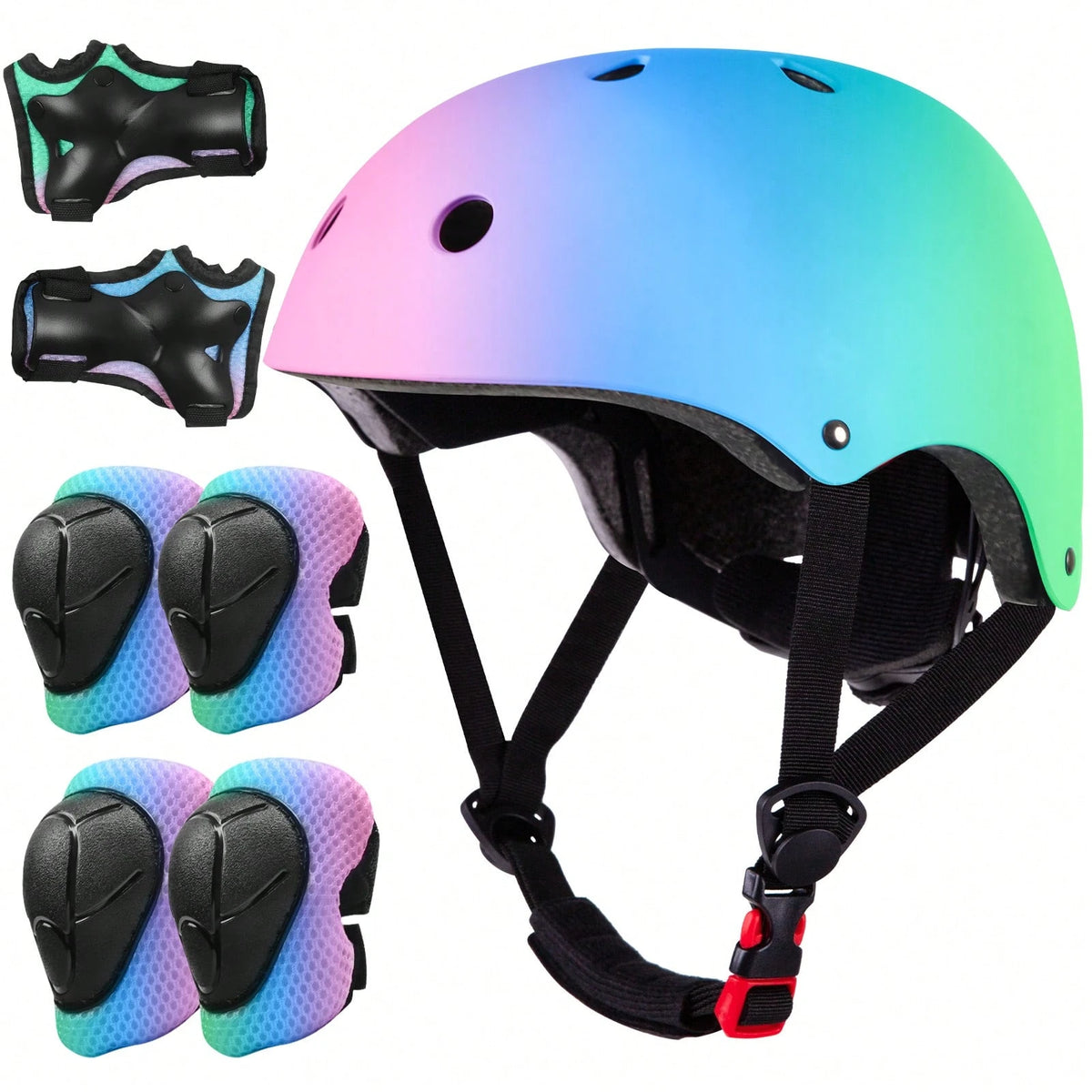 Children's Helmet Protection Set- Knee Pads, Elbow Pads And Wrist Guards, Suitable For Children Aged 2-5, Back To School