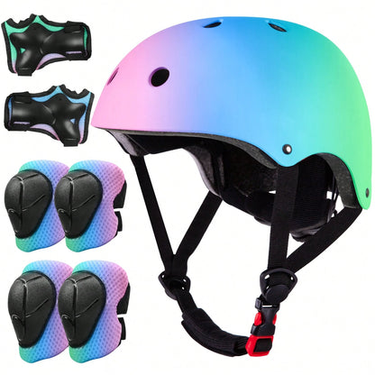 Children's Helmet Protection Set- Knee Pads, Elbow Pads And Wrist Guards, Suitable For Children Aged 2-5, Back To School