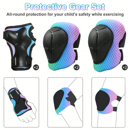 Children's Helmet Protection Set- Knee Pads, Elbow Pads And Wrist Guards, Suitable For Children Aged 2-5, Back To School