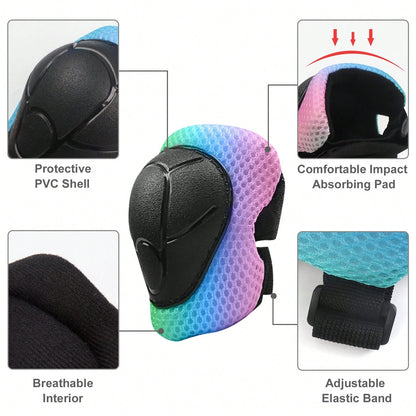 Children's Helmet Protection Set- Knee Pads, Elbow Pads And Wrist Guards, Suitable For Children Aged 2-5, Back To School