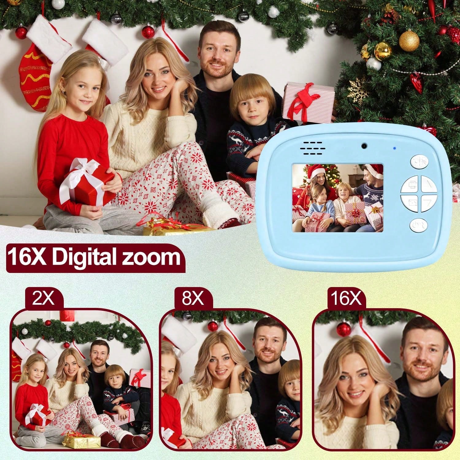 Children's Instant Printing Camera, Children's Digital Camera Puzzle Toy, Multifunctional Camera, 1300mAh Long-Lasting Battery, Durable,Suitable For Birthday Parties, Children's Day, Christmas And Oth