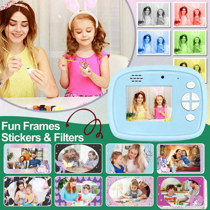 Children's Instant Printing Camera, Children's Digital Camera Puzzle Toy, Multifunctional Camera, 1300mAh Long-Lasting Battery, Durable,Suitable For Birthday Parties, Children's Day, Christmas And Oth