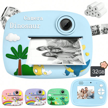 Children's Instant Printing Camera, Children's Digital Camera Puzzle Toy, Multifunctional Camera, 1300mAh Long-Lasting Battery, Durable,Suitable For Birthday Parties, Children's Day, Christmas And Oth