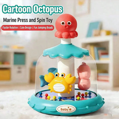 Children's Toy Insect Carousel Playground Bouncing Ball, Interactive Early Education Animal Press & Rotate Toy- Colorful Rotating Cognitive Game, Cultivate 3M+ Toddler Fine Motor Skills, Birthday Chr