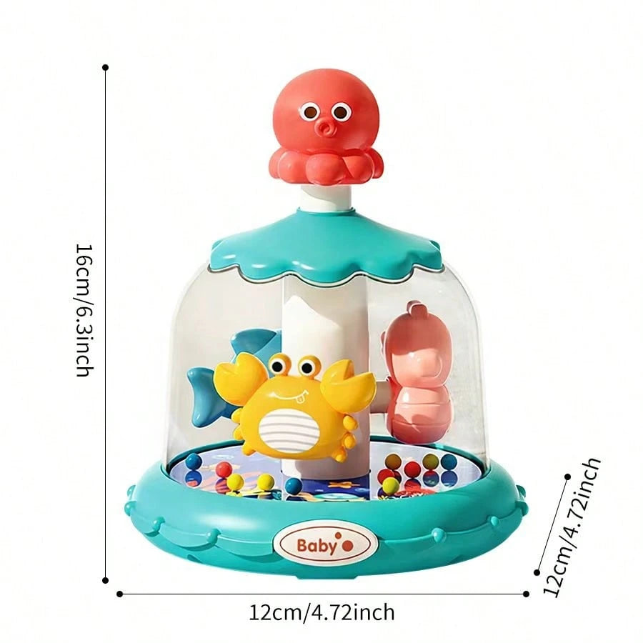 Children's Toy Insect Carousel Playground Bouncing Ball, Interactive Early Education Animal Press & Rotate Toy- Colorful Rotating Cognitive Game, Cultivate 3M+ Toddler Fine Motor Skills, Birthday Chr