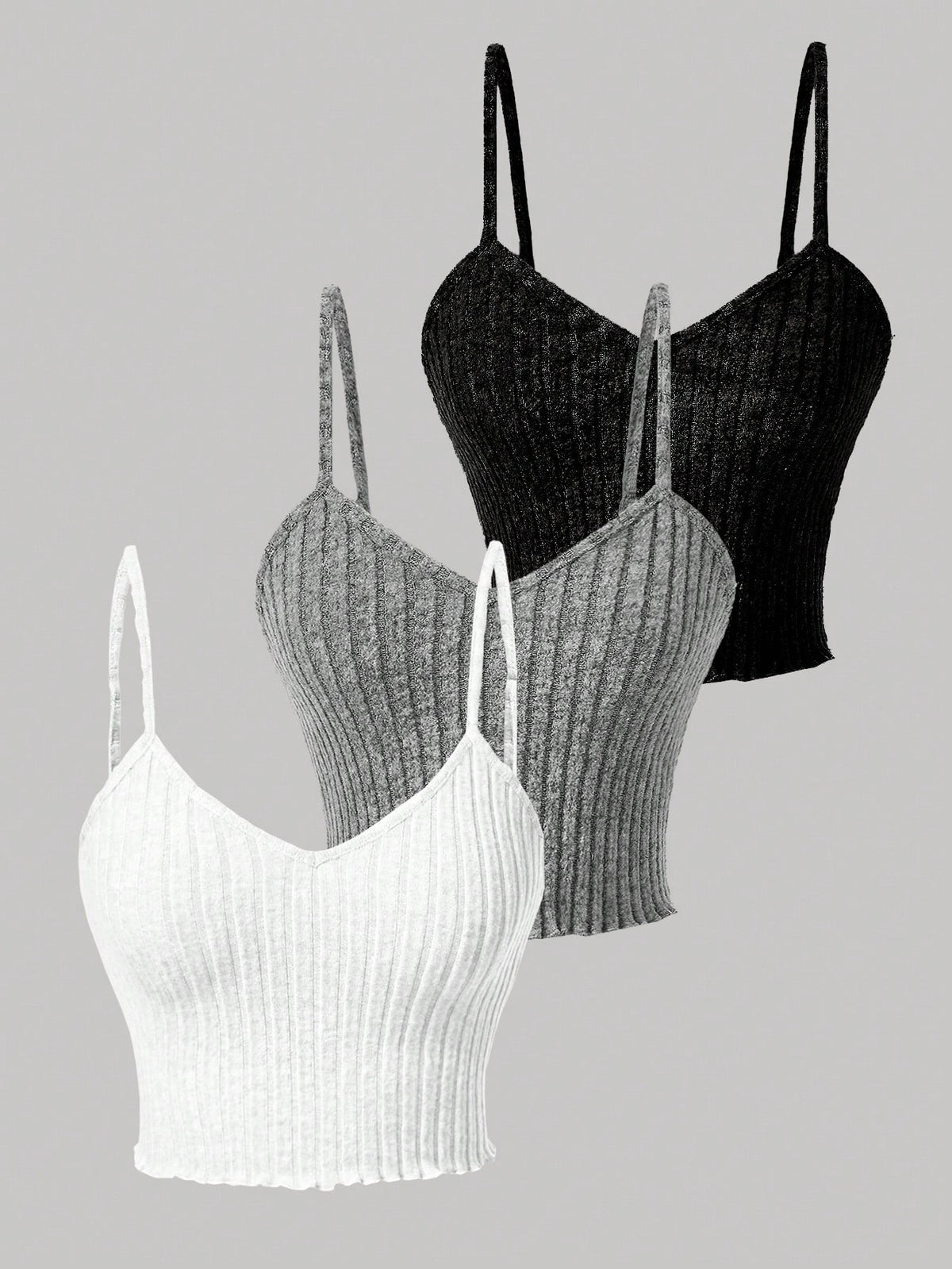 Chiquease 3pcs/set Solid Color Tank Tops