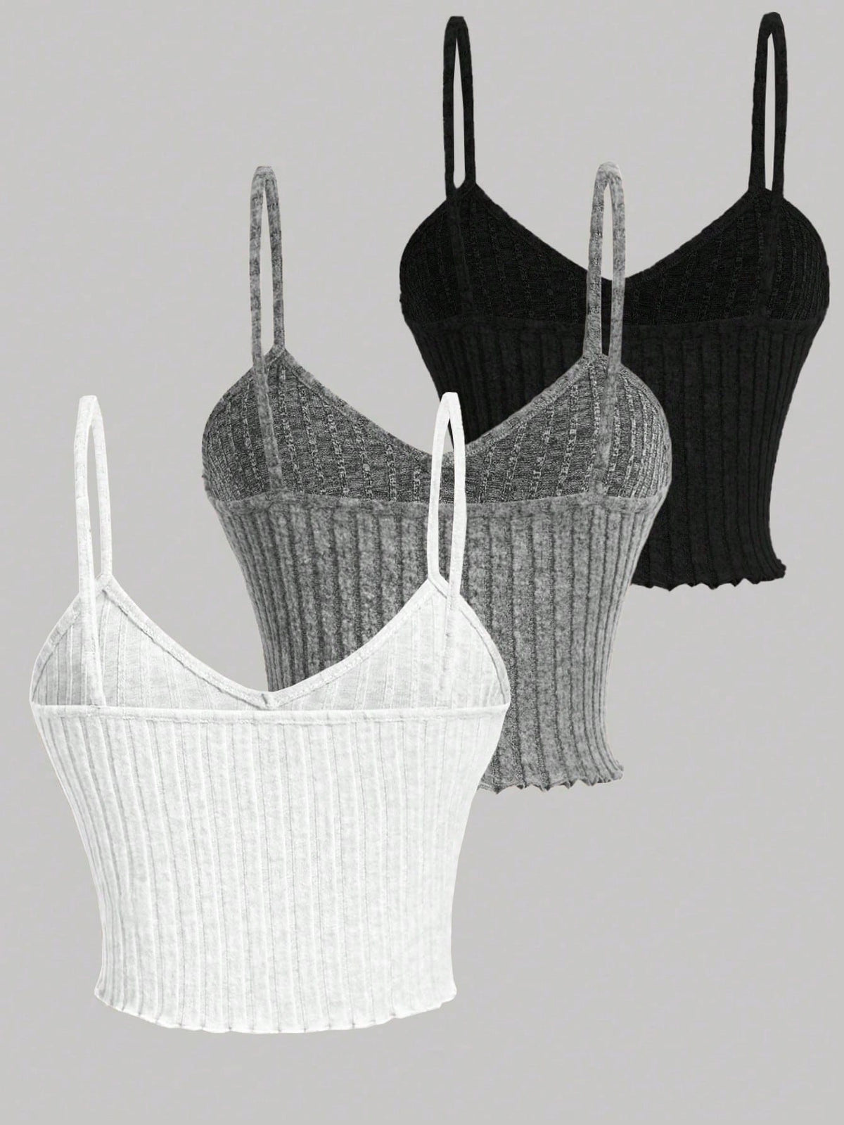 Chiquease 3pcs/set Solid Color Tank Tops