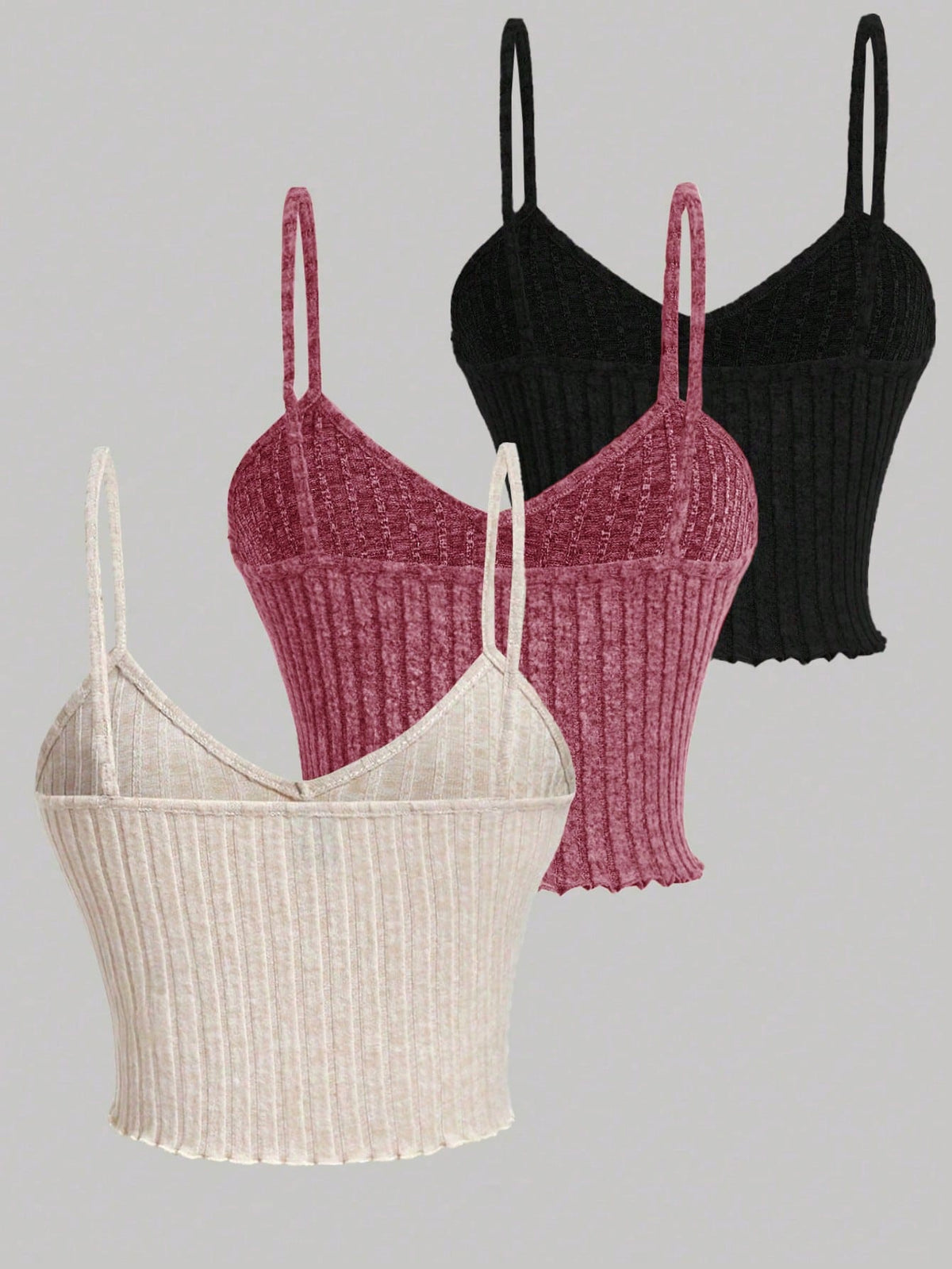 Chiquease 3pcs/set Solid Color Tank Tops