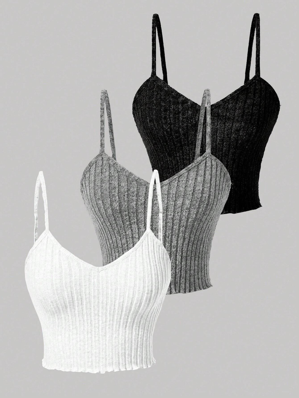 Chiquease 3pcs/set Solid Color Tank Tops