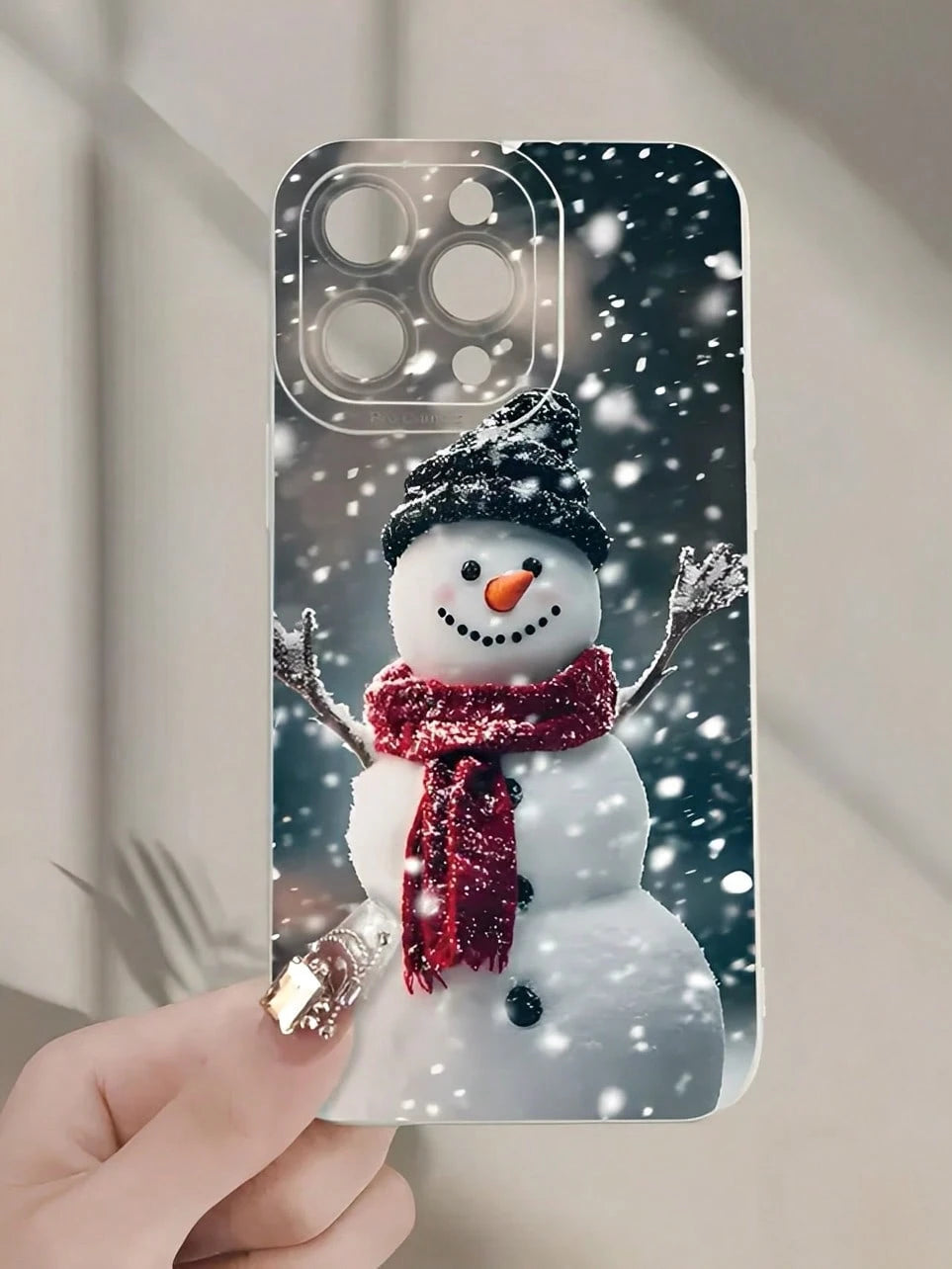 Christmas Snowman With Hat And Scarf Phone Case Suitable Compatible With Iphone 17,16, 15, 14, 13, 12, 11, PRO MAX, X, XS, XSMAX,PLUS,MINI,16E/SE4,As Well As, Compatible With Galaxy S22/23/24/25 Edge