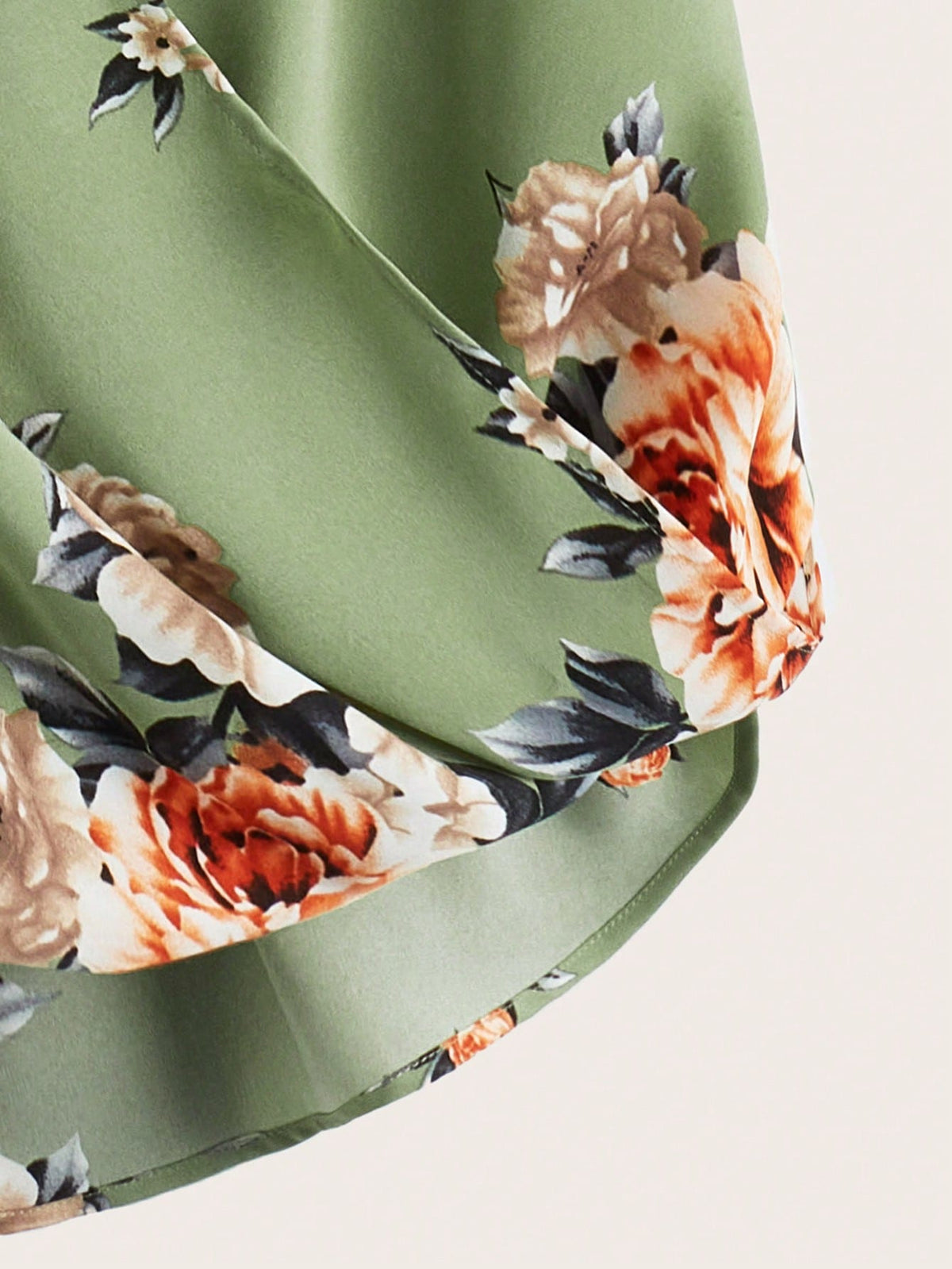 Clasi Beige, Summer, Boho, Vacation, Holiday Floral Print High Low Hem Cami Top, Elegant Beach, Casual For Women, Festival & Party