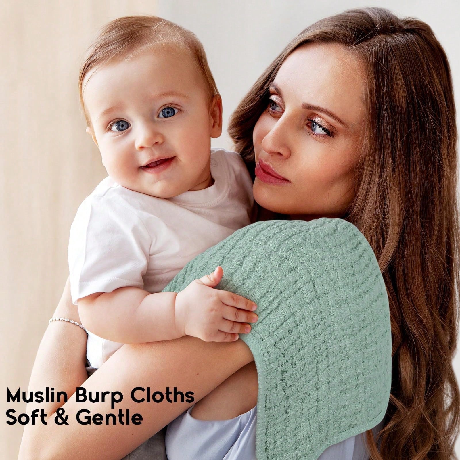 CN. 12pcs 20"X10" Muslin Burp Cloths For Baby 100% Cotton Burping Cloths For Boys Girls Large 20"X10" Extra Soft And Absorbent 5 Pack- Multicolor